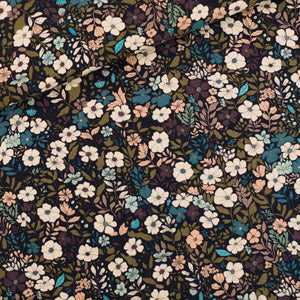 Flower Harvest French Terry | Black | See You At Six | By The Half Yard