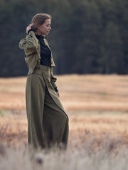 Load image into Gallery viewer, Lizard Green Linen Viscose | See You At Six | By The Half Yard
