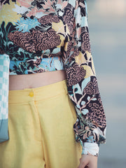 Load image into Gallery viewer, Sea Garden Ecovero Viscose Satin | See You At Six | By The Half Yard
