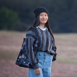 Load image into Gallery viewer, Verticals NNWW French Terry | India Ink | See You At Six | By The Half Yard
