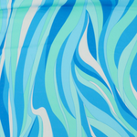 Load image into Gallery viewer, Blues Groovy Waves Swim Tricot | Italian Designer Deadstock | By The Half Yard

