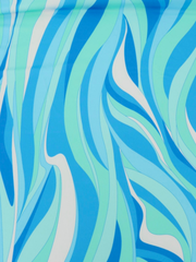 Load image into Gallery viewer, Blues Groovy Waves Swim Tricot | Italian Designer Deadstock | By The Half Yard
