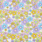 Load image into Gallery viewer, Lime/Lilac/Mango/Lavender/Blue Groovy Blooms Swim Tricot | Italian Designer Deadstock | By The Half Yard
