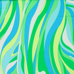 Load image into Gallery viewer, Greens Groovy Waves Swim Tricot | Italian Designer Deadstock | By The Half Yard
