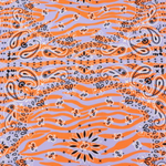 Load image into Gallery viewer, Bandana on Periwinkle &amp; Orange Tiger Swim Tricot | Italian Designer Deadstock | By The Half Yard
