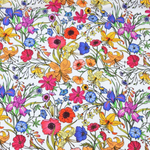 Load image into Gallery viewer, Wildflowers on White Swim Tricot | Italian Designer Deadstock | By The Half Yard
