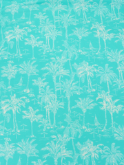 Load image into Gallery viewer, Palm Bay on Aqua Swim Tricot | Italian Designer Deadstock | By The Half Yard
