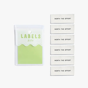 "Worth The Effort" Woven Labels | Pack of 6 | Kylie And The Machine