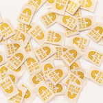 Load image into Gallery viewer, Gold "Made By Me" Woven Labels | Pack of 8 | Sarah Hearts
