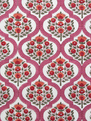 Load image into Gallery viewer, Lattice Floral in Pink | Indian Block Print: Cottage | Fableism Supply Co