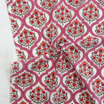 Load image into Gallery viewer, Lattice Floral in Pink | Indian Block Print: Cottage | Fableism Supply Co
