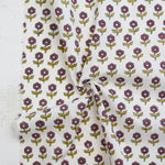Load image into Gallery viewer, Flowerling in Eggplant | Indian Block Print: Cottage | Fableism Supply Co
