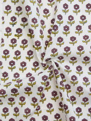 Load image into Gallery viewer, Flowerling in Eggplant | Indian Block Print: Cottage | Fableism Supply Co