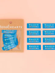 Load image into Gallery viewer, "Made By Grandma" Woven Labels | Pack of 8 | Sarah Hearts