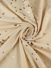 Load image into Gallery viewer, Butterflies 2 Tone Foil on Beige French Terry