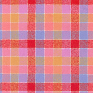 Punch/Lavender/Yellow/Pink Plaid | Mammoth Flannel | Robert Kaufman