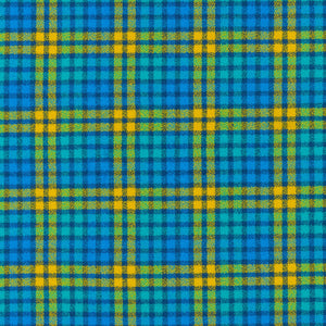 Turquoise/Peri/Yellow/Navy Plaid | Mammoth Flannel | Robert Kaufman