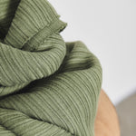 Load image into Gallery viewer, Olive Green Organic Selanik Rib Knit | Mind The Maker | By The Half Yard
