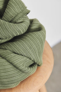 Olive Green Organic Selanik Rib Knit | Mind The Maker | By The Half Yard