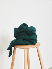 Load image into Gallery viewer, Bottle Green Organic Selanik Rib Knit | Mind The Maker | By The Half Yard