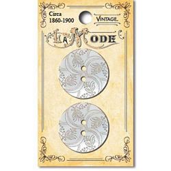 1" Art Nouveau Flower Pearl Buttons | LaMode