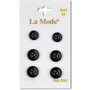 Black Shirt Set 3/8" & 7/16" Buttons | LaMode