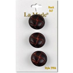 3/4 Brown Imitation Leather Buttons, LaMode