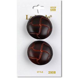 3/4 Brown Imitation Leather Buttons, LaMode