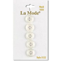7/16" White Buttons | LaMode