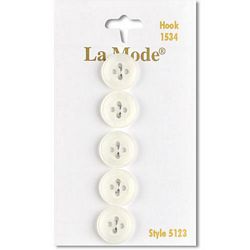 1/2" White Buttons | LaMode