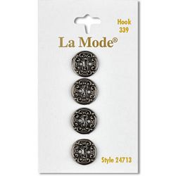 1/2 Antique Silver Buttons, LaMode