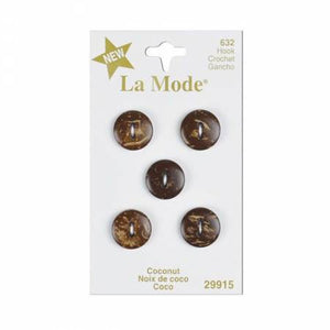 1/2" Brown Coconut Buttons | LaMode