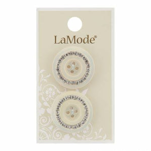 1" White Rhinestone Buttons | LaMode