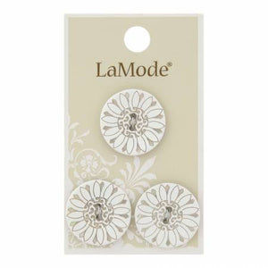 7/8" White Flower Agoya Shell Buttons | LaMode