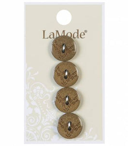5/8" Gold Etched Flowers Buttons | LaMode