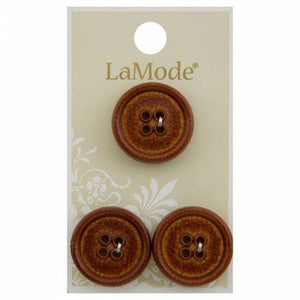 7/8" Brown Faux Leather Buttons | LaMode