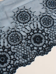 Load image into Gallery viewer, Blue Full Circle 6.5" Wide Embroidered Lace Trim