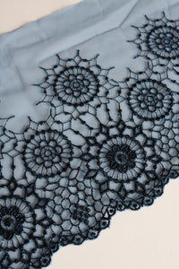 Blue Full Circle 6.5" Wide Embroidered Lace Trim