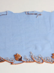 Load image into Gallery viewer, 5YDS Cobalt &amp; Copper 4.25" Wide Embroidered Lace Trim