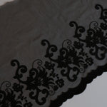 Load image into Gallery viewer, Black 10.5" Wide Embroidered Lace Trim
