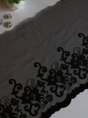 Load image into Gallery viewer, Black 10.5" Wide Embroidered Lace Trim