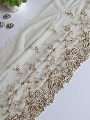 Load image into Gallery viewer, Sugar Cookie Beige 9" Wide Embroidered Lace Trim