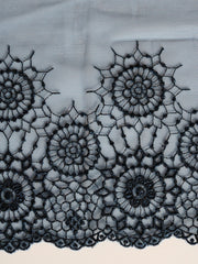 Load image into Gallery viewer, Blue Full Circle 6.5" Wide Embroidered Lace Trim