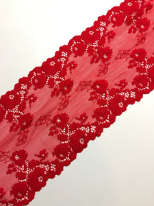 Red 6.5" Wide Stretch Lace