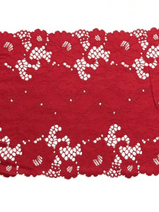 Dark Red 9.5" Wide Stretch Lace