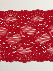 Red 7.25" Wide Stretch Lace