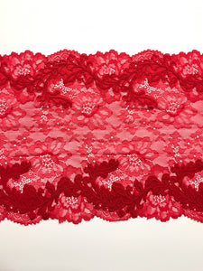 Red 9" Wide Stretch Lace