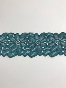 Teal 2.5" Wide Stretch Lace