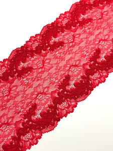 Red 9" Wide Stretch Lace