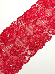 Red 7.75" Wide Stretch Lace